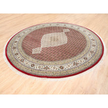 Load image into Gallery viewer, 9&#39;10&quot;x9&#39;10&quot; Hand Knotted Red Tabriz Mahi Fish Medallion Design Wool Oriental Round Rug FWR375798