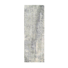 Load image into Gallery viewer, 2&#39;8&quot;x7&#39;10&quot; Wool and Silk Taupe Abstract with Mosaic Design Hand Knotted Persian Knot Oriental Runner Rug FWR375858