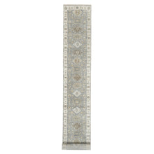 Load image into Gallery viewer, 2&#39;8&quot;x17&#39;10&quot; Silver Karajeh Design Pure Wool Hand Knotted Oriental XL Runner Rug FWR375876