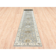 Load image into Gallery viewer, 2&#39;8&quot;x17&#39;10&quot; Silver Karajeh Design Pure Wool Hand Knotted Oriental XL Runner Rug FWR375876