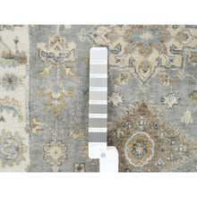 Load image into Gallery viewer, 2&#39;8&quot;x17&#39;10&quot; Silver Karajeh Design Pure Wool Hand Knotted Oriental XL Runner Rug FWR375876