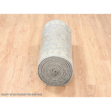 Load image into Gallery viewer, 2&#39;8&quot;x17&#39;10&quot; Silver Karajeh Design Pure Wool Hand Knotted Oriental XL Runner Rug FWR375876