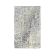 Load image into Gallery viewer, 3&#39;1&quot;x5&#39; Hand Knotted Taupe Wool and Silk Abstract with Mosaic Design Persian Knot Oriental Rug FWR376134
