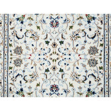 Load image into Gallery viewer, 2&#39;8&quot;x8&#39; Ivory All Over Flower Design 250 KPSI Nain Hand Knotted Pure Wool Runner Fine Oriental Rug FWR376242