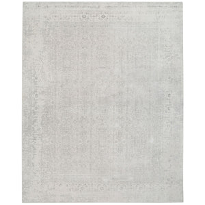 11'10"x14'9" Beige Wool and Art Silk Fine Jacquard Hand Loomed Modern Oversized Oriental Rug FWR377016