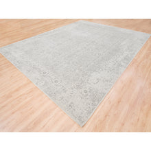 Load image into Gallery viewer, 11&#39;10&quot;x14&#39;9&quot; Beige Wool and Art Silk Fine Jacquard Hand Loomed Modern Oversized Oriental Rug FWR377016