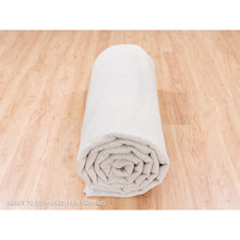 Load image into Gallery viewer, 11&#39;10&quot;x14&#39;9&quot; Beige Wool and Art Silk Fine Jacquard Hand Loomed Modern Oversized Oriental Rug FWR377016
