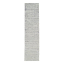 Load image into Gallery viewer, 2&#39;7&quot;x10&#39; Modern Wool and Art Silk Fine Jacquard Gray Hand Loomed Runner Oriental Rug FWR377070