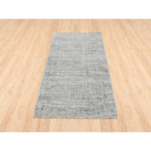 Load image into Gallery viewer, 2&#39;6&quot;x6&#39; Gray Fine Jacquard Hand-Loomed Modern Wool and Silk Oriental Extra Soft Runner Rug FWR377106