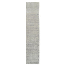 Load image into Gallery viewer, 2&#39;6&quot;x12&#39;1&quot; Hand Loomed Fine Jacquard Gray Modern Wool and Art Silk Oriental Runner Rug FWR377118