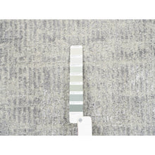 Load image into Gallery viewer, 2&#39;6&quot;x12&#39;1&quot; Hand Loomed Fine Jacquard Gray Modern Wool and Art Silk Oriental Runner Rug FWR377118