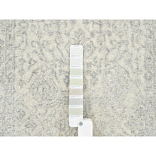 Load image into Gallery viewer, 2&#39;6&quot;x12&#39; Beige Wool and Plant Based Silk Hand Loomed Fine Jacquard with Erased Design Oriental Runner Rug FWR377130