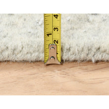 Load image into Gallery viewer, 2&#39;6&quot;x12&#39; Beige Wool and Plant Based Silk Hand Loomed Fine Jacquard with Erased Design Oriental Runner Rug FWR377130