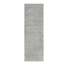 Load image into Gallery viewer, 2&#39;6&quot;x8&#39; Extra Soft Gray Fine Jacquard Hand-Loomed Modern Wool and Silk Oriental Runner Rug FWR377160