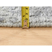 Load image into Gallery viewer, 2&#39;6&quot;x8&#39; Extra Soft Gray Fine Jacquard Hand-Loomed Modern Wool and Silk Oriental Runner Rug FWR377160