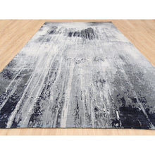 Load image into Gallery viewer, 12&#39;x18&#39;1&quot; Oversized Black with Gray Abstract Design Wool and Silk Hand Knotted Oriental Rug FWR377220