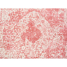 Load image into Gallery viewer, 6&#39;x6&#39; Hand Knotted Pink Broken Persian Medallion Design Wool and Pure Silk Oriental Round Rug FWR377250