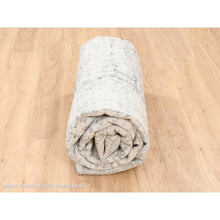 Load image into Gallery viewer, 8&#39;x8&#39; Modern Hand Spun Undyed Natural Wool Cut And Loop Pile Hand Knotted Light Gray Oriental Square Rug FWR377376