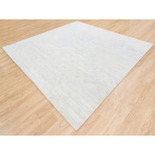 Load image into Gallery viewer, 10&#39;x10&#39; Hand Knotted Modern Hand Spun Undyed Natural Wool Ivory with Gray Oriental Square Rug FWR377544