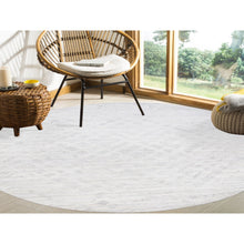 Load image into Gallery viewer, 11&#39;10&quot;x11&#39;10&quot; Modern Hand Spun Undyed Natural Wool Hand Knotted Ivory Oriental Round Rug FWR377592