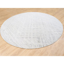 Load image into Gallery viewer, 11&#39;10&quot;x11&#39;10&quot; Modern Hand Spun Undyed Natural Wool Hand Knotted Ivory Oriental Round Rug FWR377592