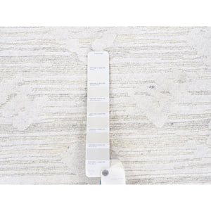 2'6"x12' Ivory Hand Spun Undyed Natural Wool Modern Hand Knotted Oriental Runner Rug FWR377628