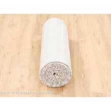 Load image into Gallery viewer, 2&#39;6&quot;x12&#39; Ivory Hand Spun Undyed Natural Wool Modern Hand Knotted Oriental Runner Rug FWR377628