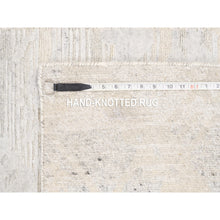 Load image into Gallery viewer, 2&#39;6&quot;x12&#39; Ivory Hand Spun Undyed Natural Wool Modern Hand Knotted Oriental Runner Rug FWR377628
