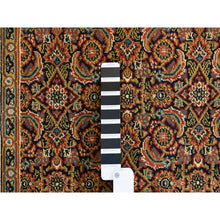 Load image into Gallery viewer, 4&#39;2&quot;x6&#39;3&quot; Wool Luxury Herati Fish Design Hand Knotted Dense Weave Midnight Blue 250 KPSI Oriental Rug FWR377868