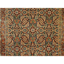 Load image into Gallery viewer, 3&#39;1&quot;x5&#39;2&quot; Midnight Blue Herati All Over Fish Design Dense Weave Hand Knotted 250 KPSI Wool Oriental Rug FWR377874