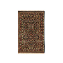 Load image into Gallery viewer, 3&#39;x5&#39; Midnight Blue Hand Knotted Dense Weave Herati All Over Fish Design 175 KPSI Extra Soft Wool Oriental Rug FWR377886