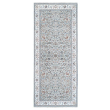 Load image into Gallery viewer, 5&#39;1&quot;x12&#39;5&quot; Gray Dense Weave 250 KPSI Wool Nain All Over Flower Design Hand Knotted Oriental Runner Rug FWR377976
