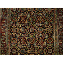 Load image into Gallery viewer, 2&#39;6&quot;x10&#39; Herati All Over Fish Design Midnight Blue Hand Knotted 250 KPSI Dense Weave Wool Oriental Runner Rug FWR378036
