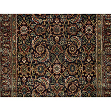 Load image into Gallery viewer, 2&#39;6&quot;x11&#39;10&quot; Wool Dense Weave Hand Knotted Herati All Over Fish Design 250 KPSI Midnight Blue Oriental Runner Rug FWR378042