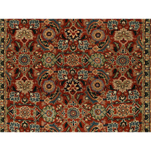 Load image into Gallery viewer, 2&#39;6&quot;x15&#39;11&quot; Herati All Over Fish Design Wool 250 KPSI Dense Weave Hand Knotted Rust Red Oriental XL Runner Rug FWR378120