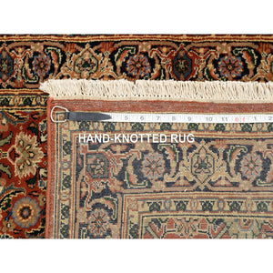 2'6"x15'11" Herati All Over Fish Design Wool 250 KPSI Dense Weave Hand Knotted Rust Red Oriental XL Runner Rug FWR378120