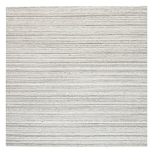 Load image into Gallery viewer, 10&#39;1&quot;x10&#39;1&quot; Undyed Natural Wool Hand Loomed Plain Modern Design Light Gray Oriental Square Rug FWR378198