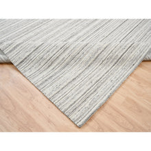 Load image into Gallery viewer, 10&#39;1&quot;x10&#39;1&quot; Undyed Natural Wool Hand Loomed Plain Modern Design Light Gray Oriental Square Rug FWR378198