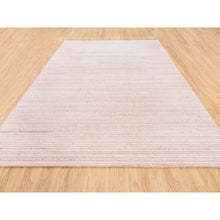 Load image into Gallery viewer, 9&#39;x12&#39; Modern Design Plain Ivory with Coral Red Natural Wool Hand Loomed Oriental Rug FWR378234