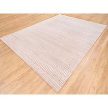 Load image into Gallery viewer, 9&#39;x12&#39; Modern Design Plain Ivory with Coral Red Natural Wool Hand Loomed Oriental Rug FWR378234