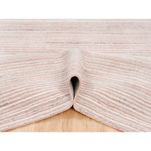 Load image into Gallery viewer, 9&#39;x12&#39; Modern Design Plain Ivory with Coral Red Natural Wool Hand Loomed Oriental Rug FWR378234