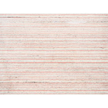Load image into Gallery viewer, 9&#39;x12&#39; Modern Design Plain Ivory with Coral Red Natural Wool Hand Loomed Oriental Rug FWR378234