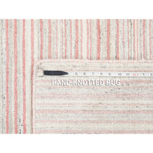 Load image into Gallery viewer, 9&#39;x12&#39; Modern Design Plain Ivory with Coral Red Natural Wool Hand Loomed Oriental Rug FWR378234