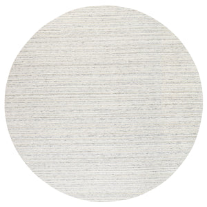 11'10"x11'10" Hand Loomed Undyed Natural Wool Plain Modern Design Light Gray Oriental Round Rug FWR378246