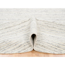 Load image into Gallery viewer, 11&#39;10&quot;x11&#39;10&quot; Hand Loomed Undyed Natural Wool Plain Modern Design Light Gray Oriental Round Rug FWR378246