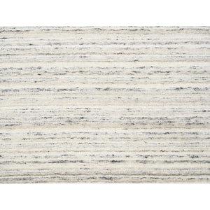 11'10"x11'10" Hand Loomed Undyed Natural Wool Plain Modern Design Light Gray Oriental Round Rug FWR378246