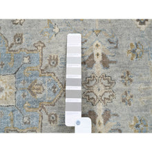 Load image into Gallery viewer, 12&#39;x12&#39; Frost Gray Karajeh and Geometric Design Organic Wool Hand Knotted Oriental Round Rug FWR378414