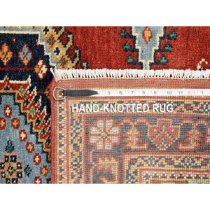4'1"x6 Thick and Plush Brick Red Persian Viss Design Hand Knotted Oriental Rug FWR378768