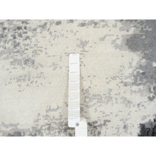 Load image into Gallery viewer, 8&#39;1&quot;x8&#39;1&quot; Wool and Silk Ivory Abstract Design Hand Knotted Oriental Square Rug FWR379068
