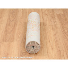 Load image into Gallery viewer, 2&#39;6&quot;x6&#39; Ivory Persian Erased Medallion Design Wool and Pure Silk Hand Knotted Oriental Runner Rug FWR379116